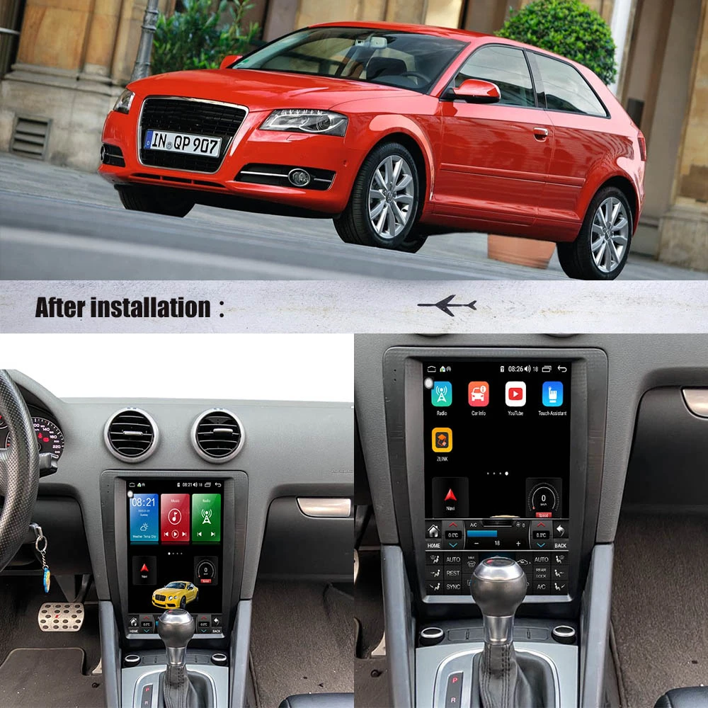 Za Audi A3 8P S3 Android radio 2003 2010 2011- 2013 Avto Multimedijski Predvajalnik PX6 tesla Stereo Audio (Stereo zvok autoradio GPS Navi Vodja enote