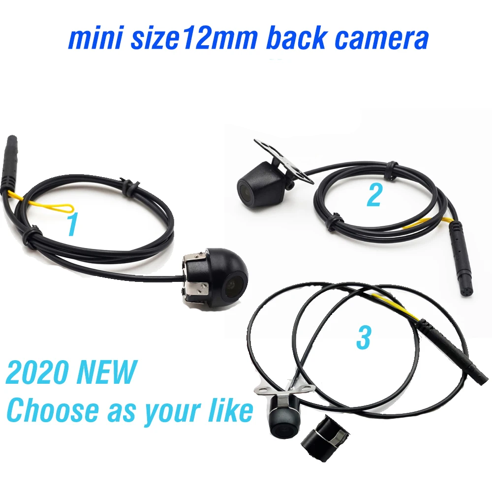 2020 Novi Mini Avto 12 mm Fotoaparat IP67 Nepremočljiva Rearview Strani Night Vision Camera Backup Nazaj/Prilagodljivi Sprednji pogled Kamere