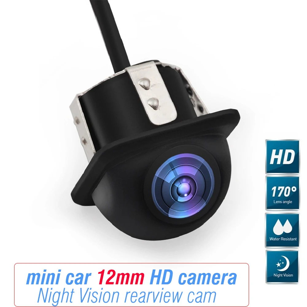 2020 Novi Mini Avto 12 mm Fotoaparat IP67 Nepremočljiva Rearview Strani Night Vision Camera Backup Nazaj/Prilagodljivi Sprednji pogled Kamere