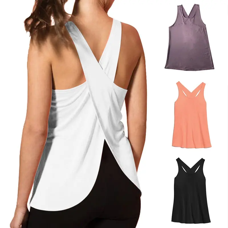 2020 Nove Ženske, Quick Dry Križ Nazaj Joga Majice Brez Rokavov Fitnes Šport T-Shirt Vaja Teče Vrhovi Tank Joga Telovnik Bluzo