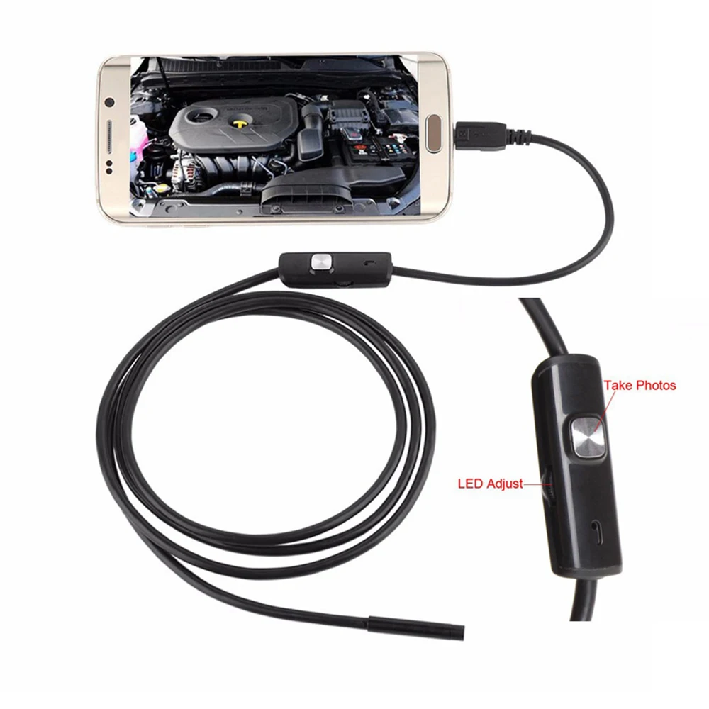 5.5 mm HD Endoskop Kamera, Primerna Za Android PC Prenosni IP67 Nepremočljiva MiniUSB Pregled Ogledalo, Svetlost Nastavljiva