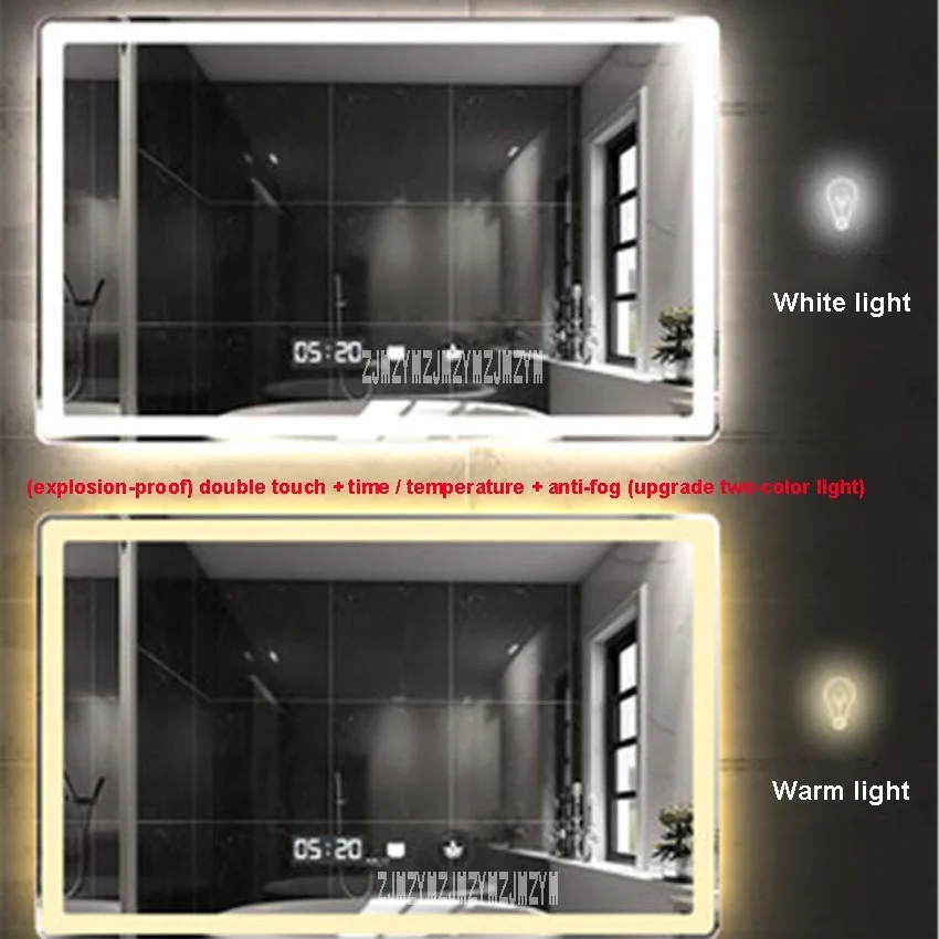 CTL305 Smart Kopalnica Ogledalo Sodobne Preprost Hotel Zaokrožen Vogal Zidu, vgrajen Zaslon na Dotik Led Luč Ogledalo 110V/220V (700*900 mm)