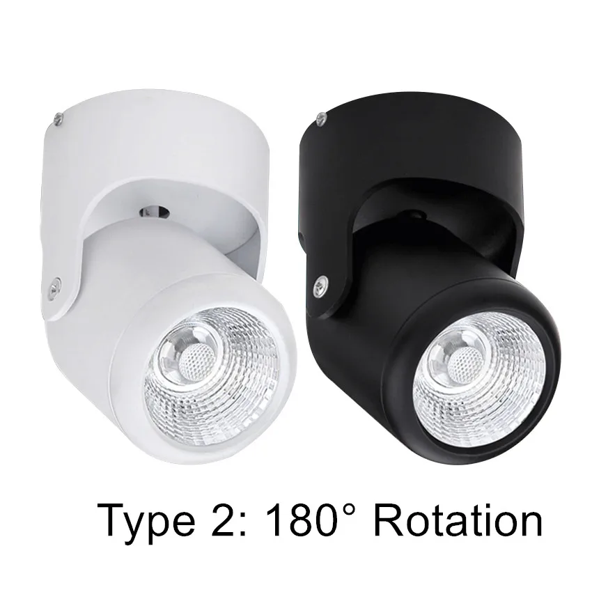 LED Površino Stropa, Svetloba, 7W 12W 15W Stropna Svetilka 220V 110V ,Zložljivi in Vrtljiv COB Spot luči za Dom Dekor
