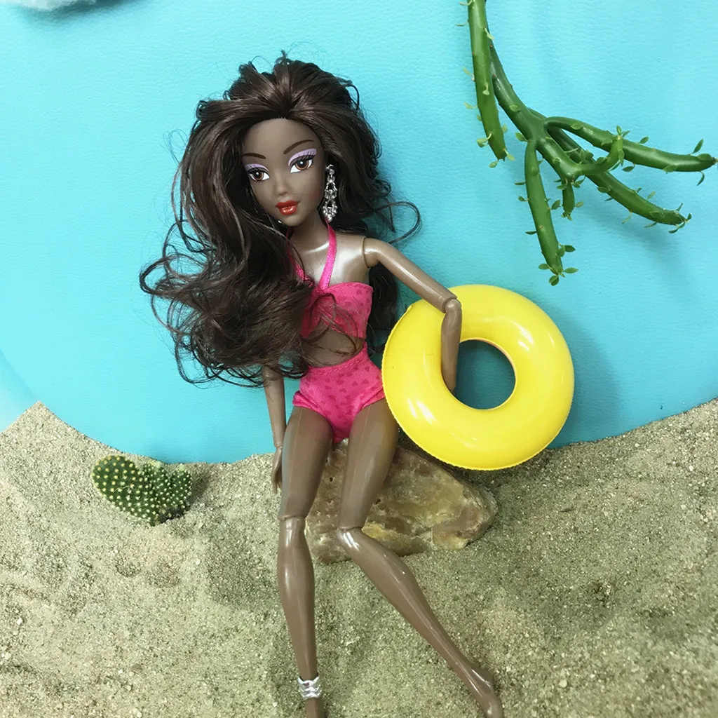 2019 NOV 31 cm dekle Baby Lutke bikini girl lutka Za Dekleta kopel Rojstni dan Premično Skupne Afriške Lutka Igrača, Črno Lutka princesa