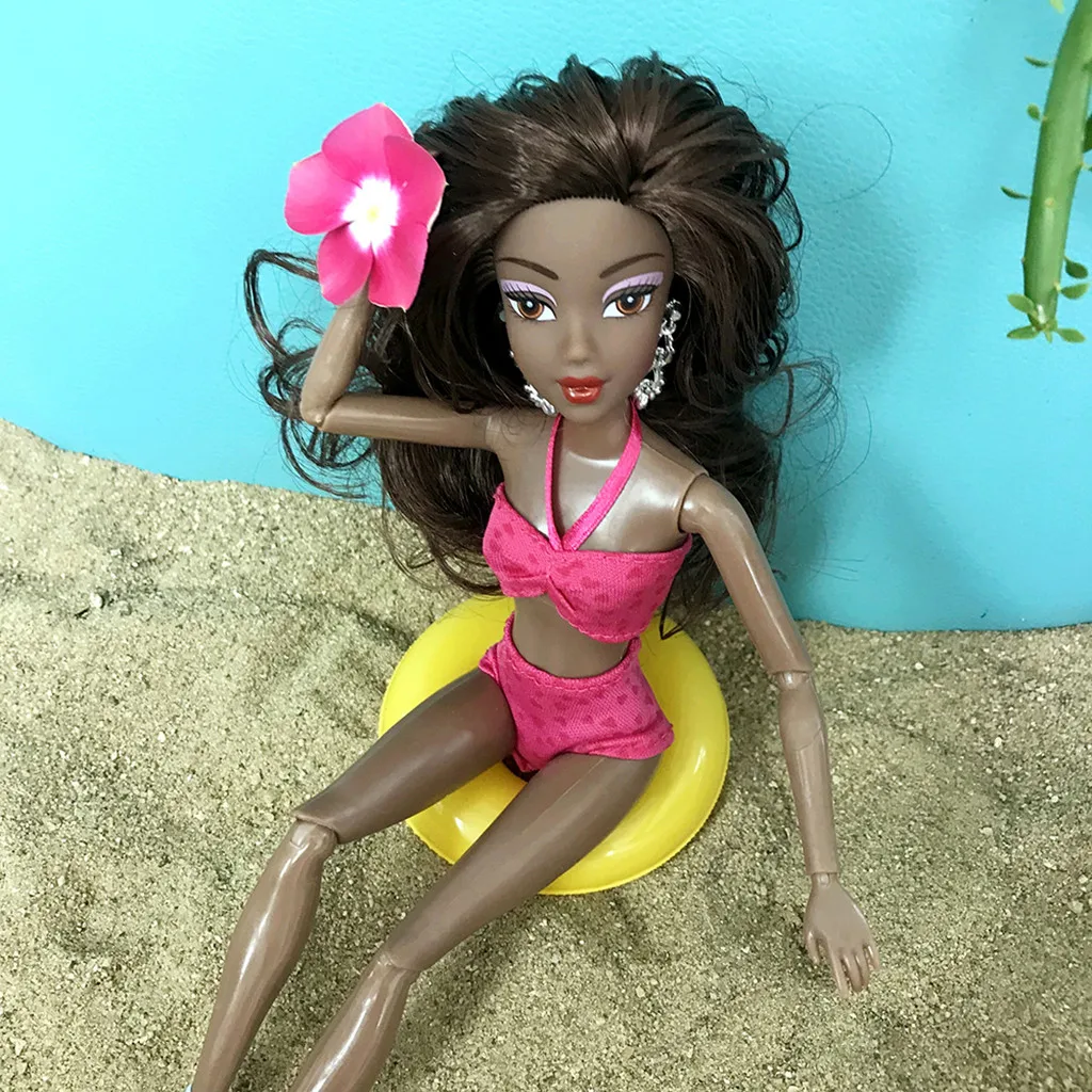 2019 NOV 31 cm dekle Baby Lutke bikini girl lutka Za Dekleta kopel Rojstni dan Premično Skupne Afriške Lutka Igrača, Črno Lutka princesa