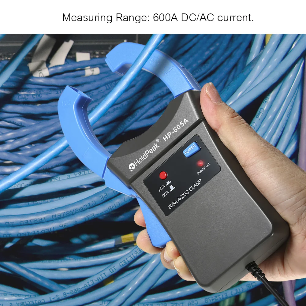 Digitalni Objemka Multimeter 600A DC/AC Trenutno 45mm Čeljusti kalibra Držalni Tok Objemka-Na Tok Metrov z Testnih Sond