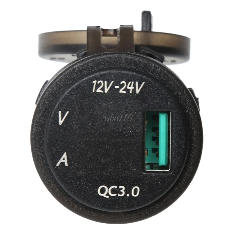 Hitro Polnjenje 3.0 Amp z Modro LED Voltmeter & AMP Indictator Digitalni Zaslon, QC, USB 3.0 priključek za Polnilnik za Avto, motorno kolo, Čoln J