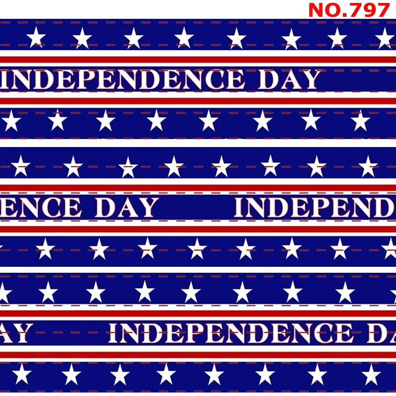 NOV prodajni 50 metrov živahno ZDA je Dan Neodvisnosti, trak tiskani grosgrain traku 4. julija