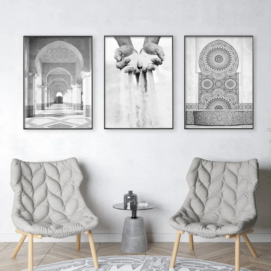 Islamska Kaligrafija Cvetlični Maroko Vrata Muslimanskih Plakati Platno Stensko Slikarstvo Umetnost Tiskanje Fotografij, Dnevna Soba Notranjost Doma Dekor