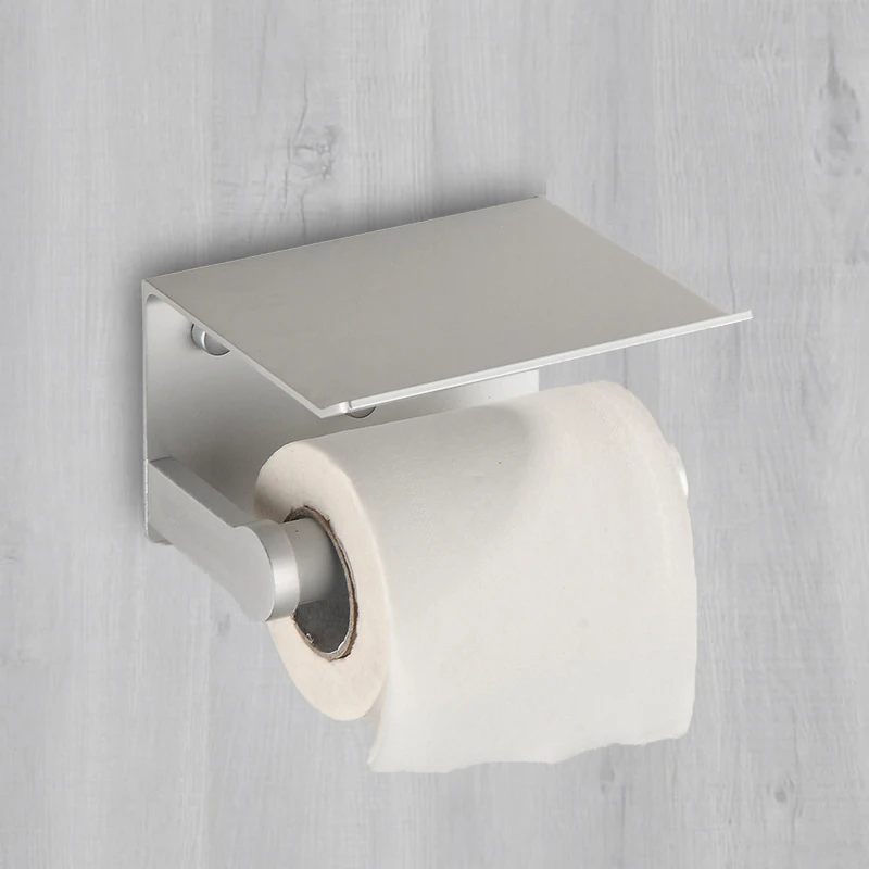 Wall-mounted toaletni papir držalo, prostor aluminija papirnato brisačo imetnika, mobilni telefon, kopalnica roll imetnik, kopalnica blaga Imetnika