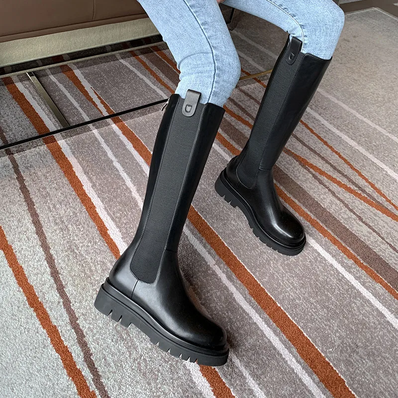 FEDONAS Zimski Čevlji Za Ženske Toplo Pravega Usnja Platformo Kolena Visoki Škornji 2020 Sodijo Zimski Delovni Urad Dama Ženske Škornji