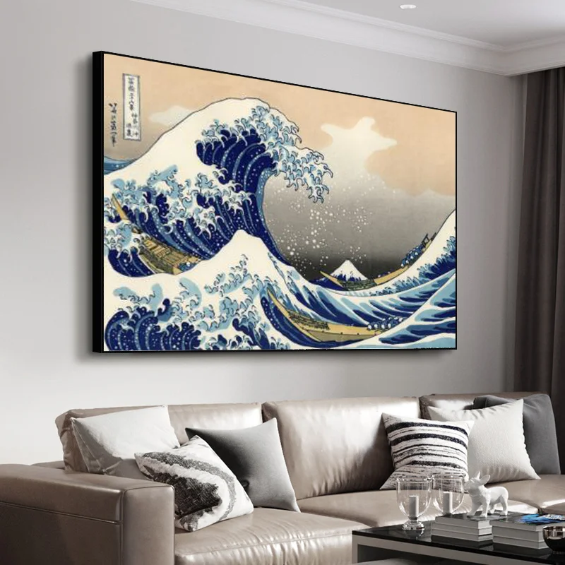 Velik Val off Gunma Za Katsushika Hokusai Znanih Slik, Tisk Na Platno Umetnosti Plakatov Japonski Ukiyo-e Slike Cuadros