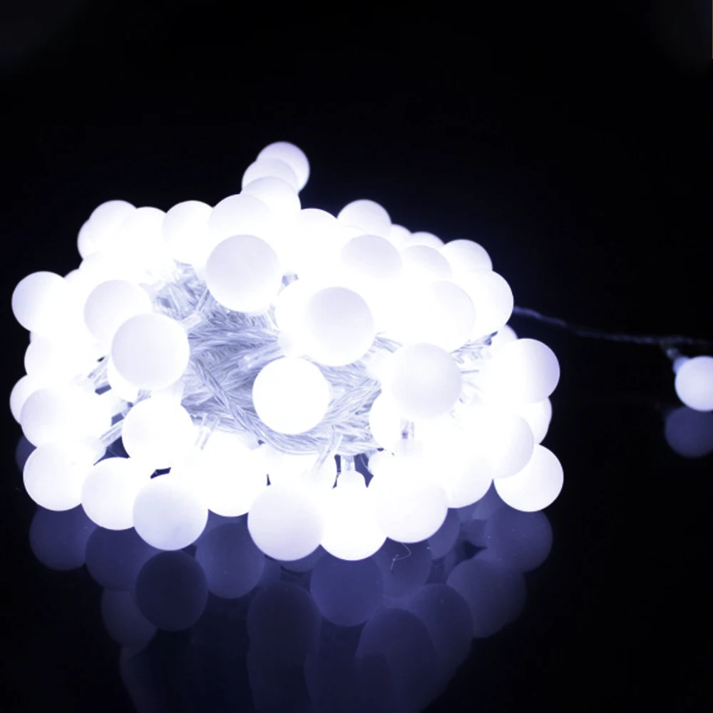 3m 6m 10m niz led osvetlitev z belo žogo Božično Žarnica Pravljice Venci na Prostem Za Počitnice Poroko Dom Novo Leto je Dekor
