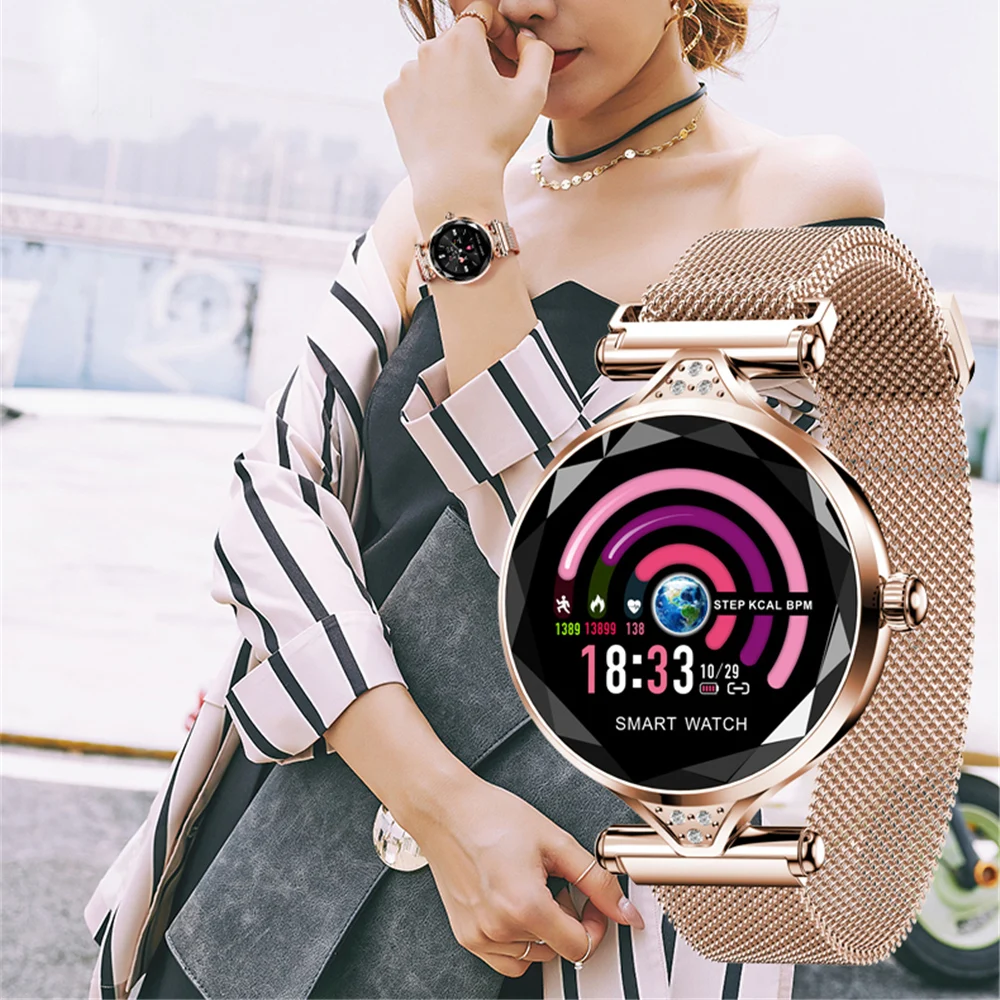 H1 Lady Pametno Gledati Moda Za Ženske Gledajo Srčnega Utripa Fitnes Tracker Ženske Smartwatch Bluetooth Nepremočljiva Pametna Zapestnica.