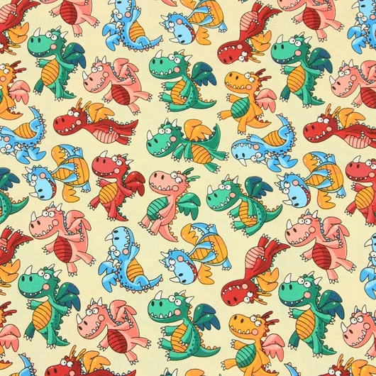 Bombažne Tkanine Vrečko Šivanje Mozaik DIY Namizni prt Tiskanja Mali Dinozaver Tkanine, Risanka Za Kavč Risanka 45*110 cm Suede Fabric