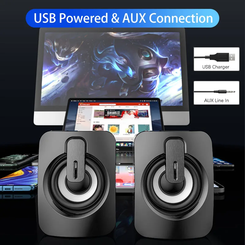 2020 USB Računalniške Zvočnike Mini Caixa De Som Par PC Altavoces za Namizni Ordenador Parlantes Haut Parleur Haut-parleurs AUX