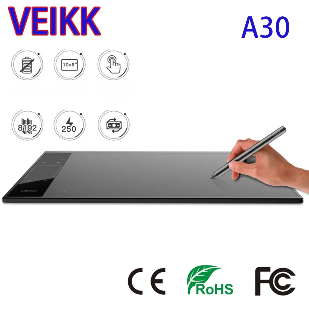 VEIKK A50 A30 Digitalni Tablet Grafike za Risanje Tablet 