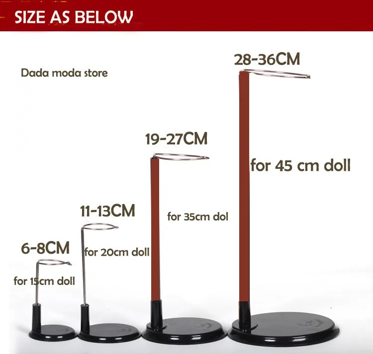 Brezplačna Dostava black lutka vesa podpora standardov za stoječe BJD SD Krpo Lutka Ukrep Številka pomeni 15-45 cm