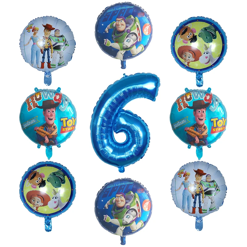 9pcs/set velikan igrača balon 18 inch risanka folija baloni woody Buzz Lightyear rojstni okraski otroci stranka potrebščine, igrače