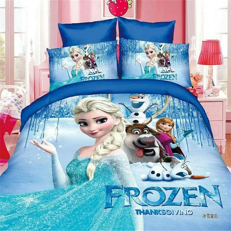 Zamrznjeno Elsa Ana Princesa 3D Tiskanja Rjuhe Kritje Določa Twin ena za Dekleta Spalnica Dekor Odeja Kritje in Prevleke, Darilo za Rojstni dan