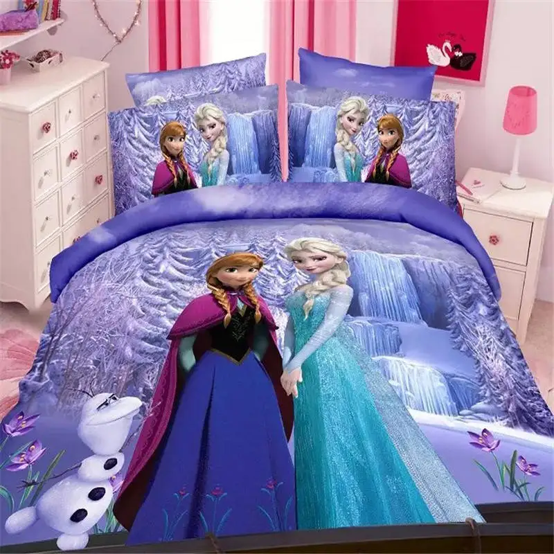 Zamrznjeno Elsa Ana Princesa 3D Tiskanja Rjuhe Kritje Določa Twin ena za Dekleta Spalnica Dekor Odeja Kritje in Prevleke, Darilo za Rojstni dan