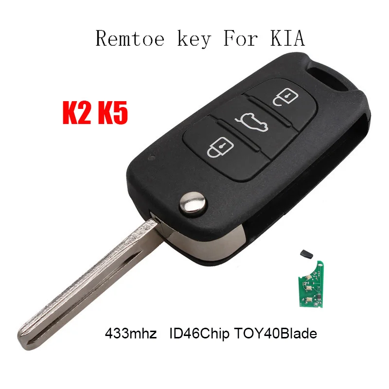 GORBIN HA-T005 Avto Daljinski Ključ za KIA K2 K5 Smart Avto Ključ 3 Gumbi 433Mhz Flip Ključ za Avto ID46(7936) Čip