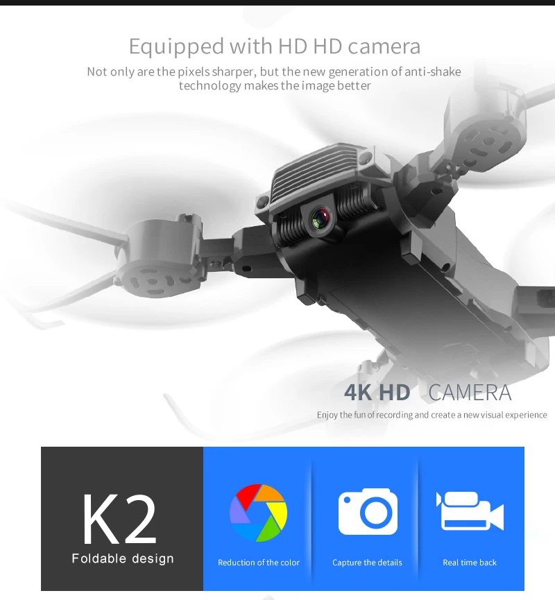 Vroče Dual Camera HD 4K Zložljiva Brnenje Zračne Fotografije Igrače za Odrasle Otroke za Določen višina RC Quadcopter Igrača Dropshipping