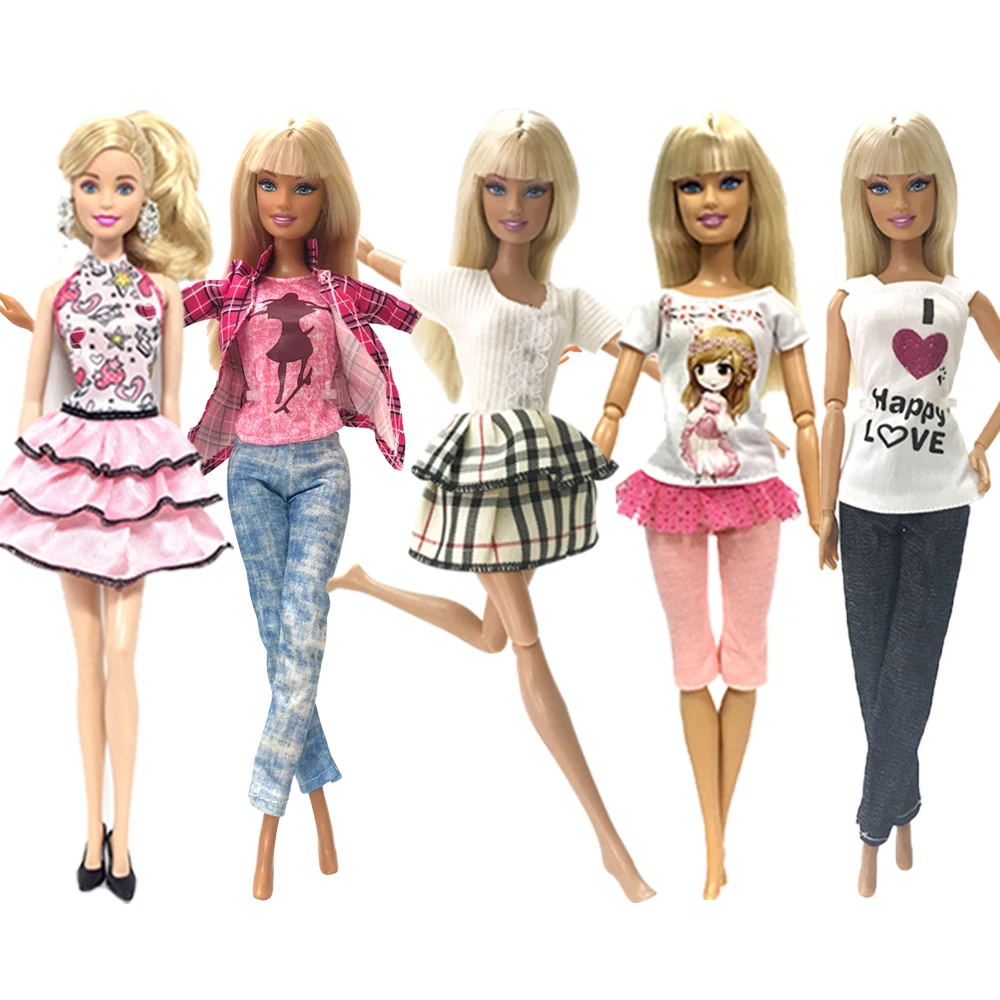 NK 5 Kos/Set Princesa Lutka Obleko Plemiške Obleke Za Barbie Lutka Design Obleko Najboljše Darilo Za Dekle' Lutka Vroče Prodaje Pribor 002A
