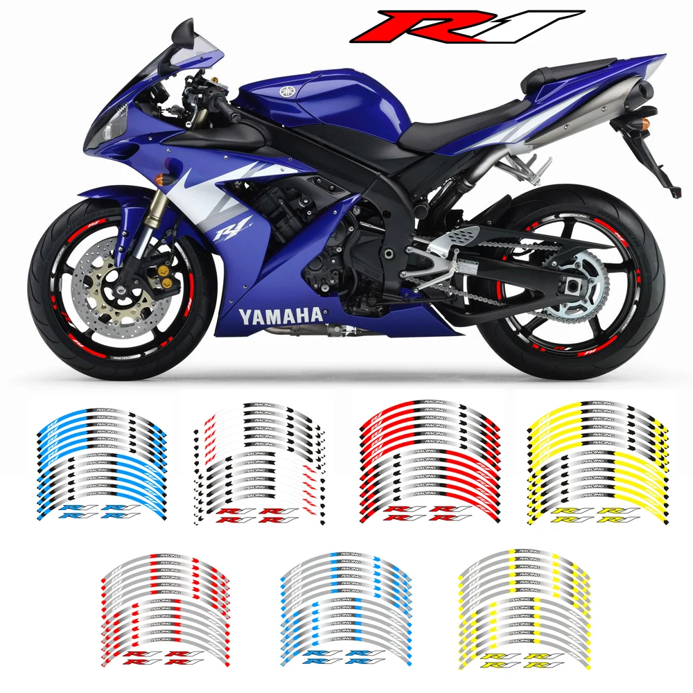 Visoka kakovost 7 barve za YAMAHA YZF R1 motocikel 17inch kolo decals Odsevne nalepke platišča proge YZF R1
