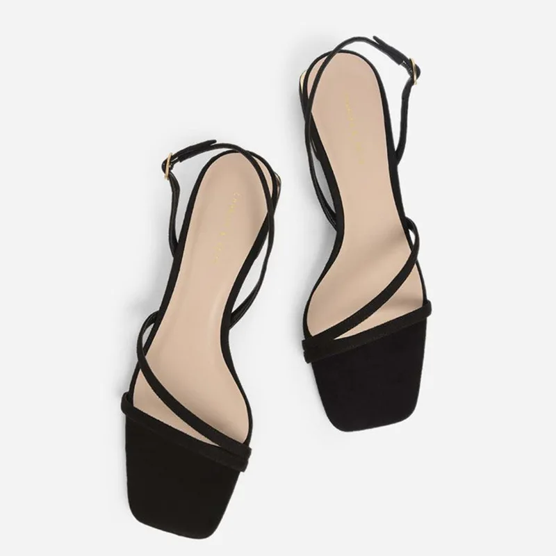 ženske sandali 2020 Nove Poletne Nizke Pete Sandala Moda Kvadratni toe open toe Traku Nazaj Sandales Za Žensko Vile dame čevlji