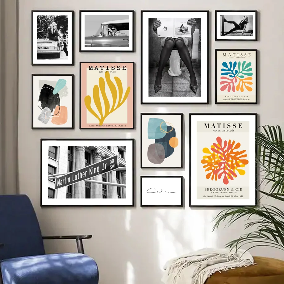 Matisse Povzetek Filmska Zvezda Žensko Branje Wall Art Platno Slikarstvo Nordijska Plakatov In Fotografij Stenske Slike Za Dnevna Soba Dekor