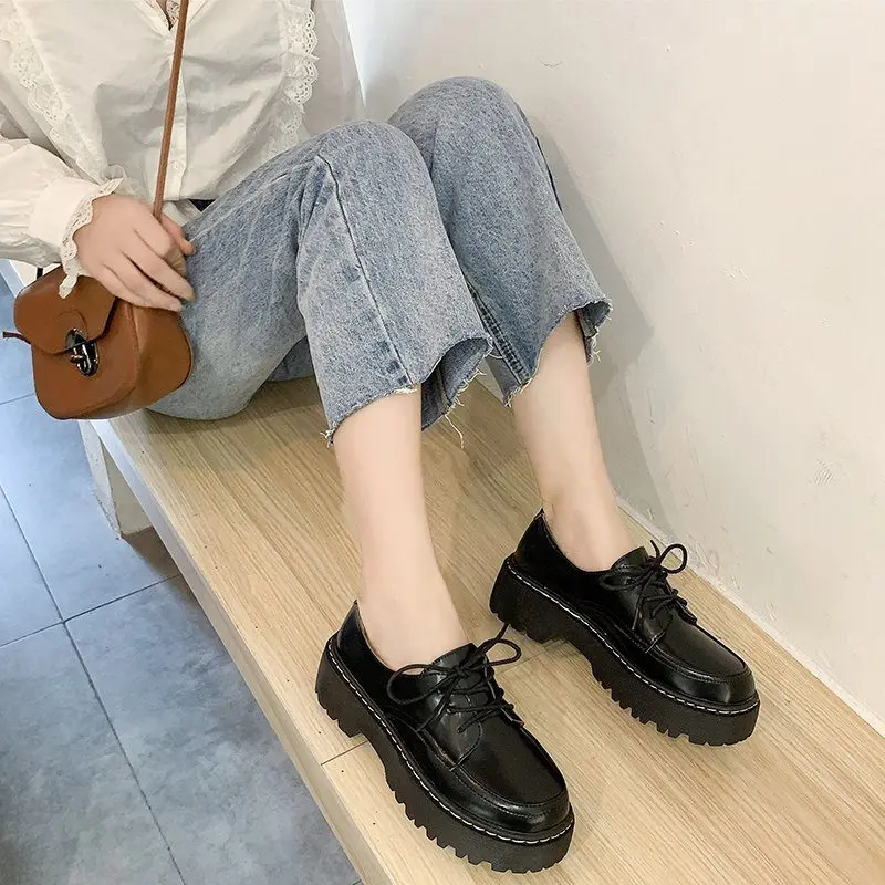 Japonski Šoli Enotno čevlji Jk Študent Čevlji Dekleta, Ženske Kawaii Lolita Mehko Dekle Krog Toe lolita Platforma čevlji z nizko peto