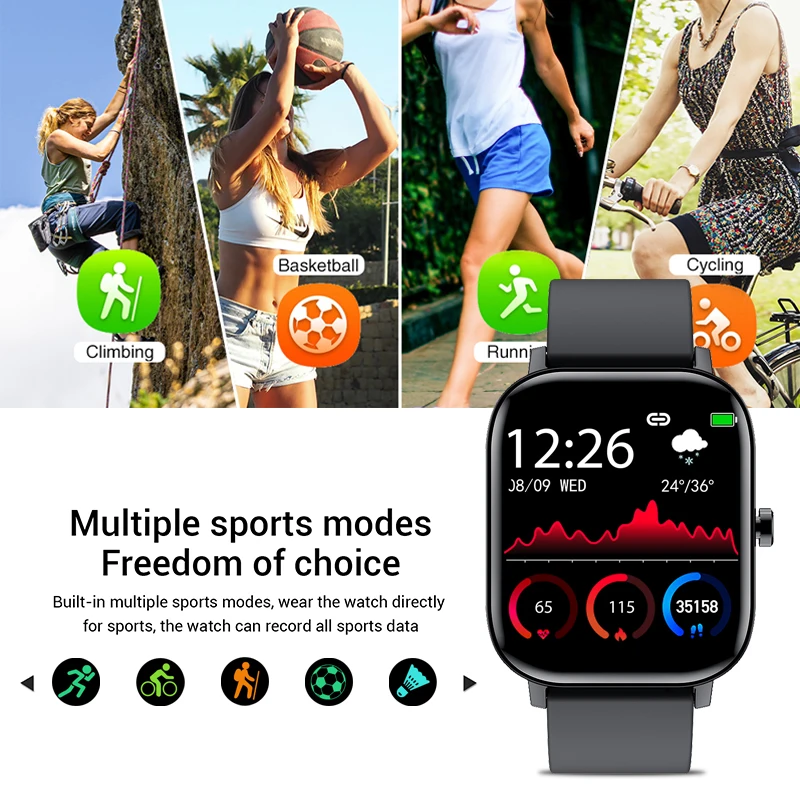 2020 Novi Barvni Zaslon Smart Gledajo Ženske, Poln na Dotik Fitnes Tracker Krvni Tlak za Xiaomi Ženska Smart Bluetooth Klic straže