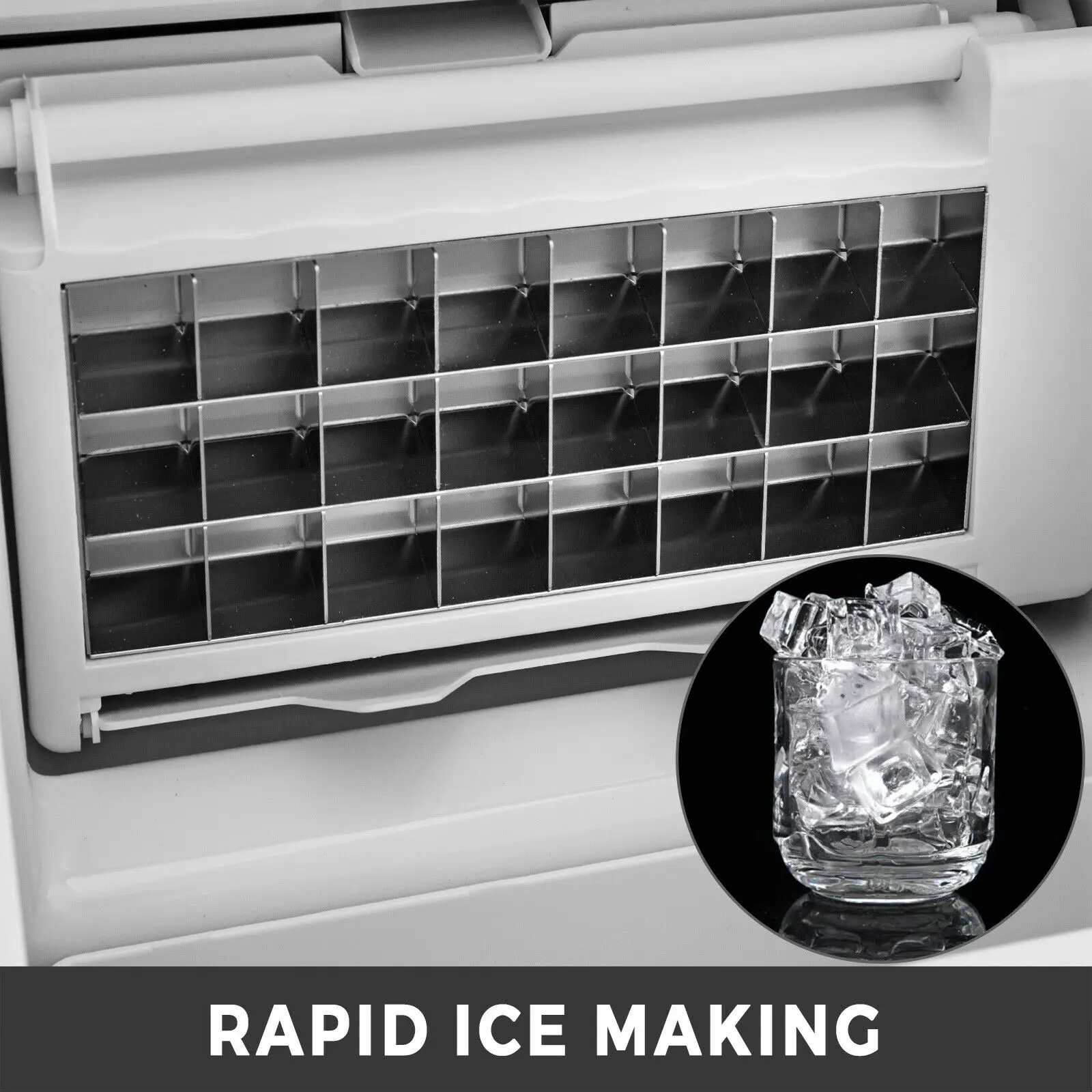 Ice Maker iz Nerjavečega Jekla 220V Ice Cube za Kavo Stroj 40LBS Točilne Kompakten Jasno, Kocke Ledu za Kuhinjo Doma Palice
