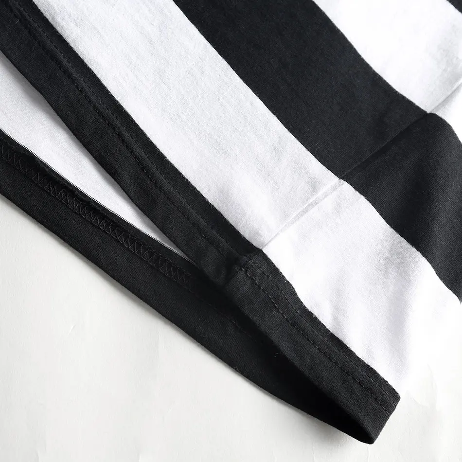 Črno Belo Črtasto Tshirt Mavrica Striped Majica s kratkimi rokavi za Ženske Poletje Krog Kratek Rokav Tees za Ženske Priložnostne Poletje Cool