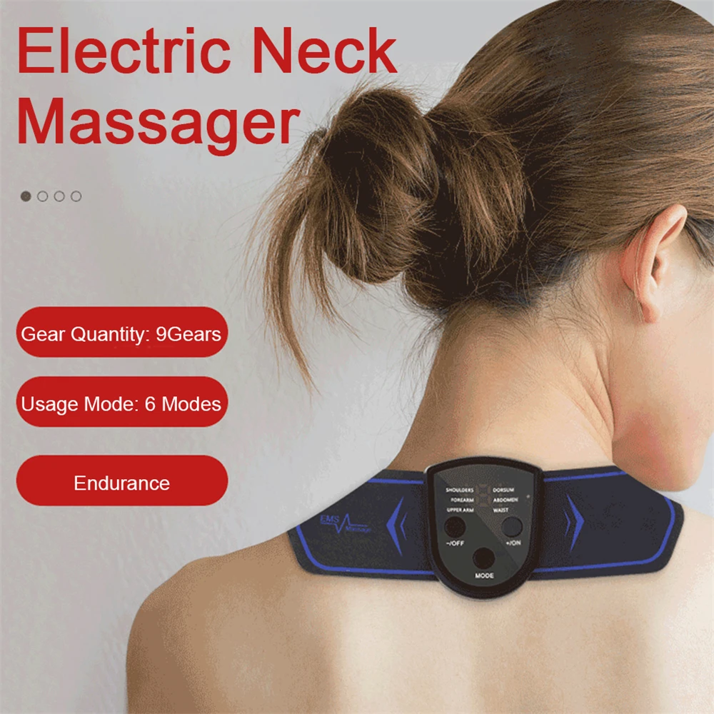Vratu Mini Vratu Back Massager Električne Naprave USB za Polnjenje Pralni Vibracije Vratne Hrbtenice Obliž Lajšanje Bolečin Nalepke