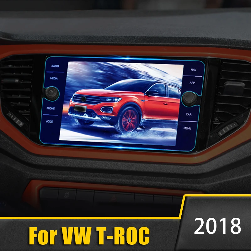 Za Volkswagen VW T-ROC T ROC 2018 Kaljenega Stekla, Avtomobilsko Navigacijo Zaščitnik Zaslon na Dotik Zaslon film Anti Scratch Nalepka