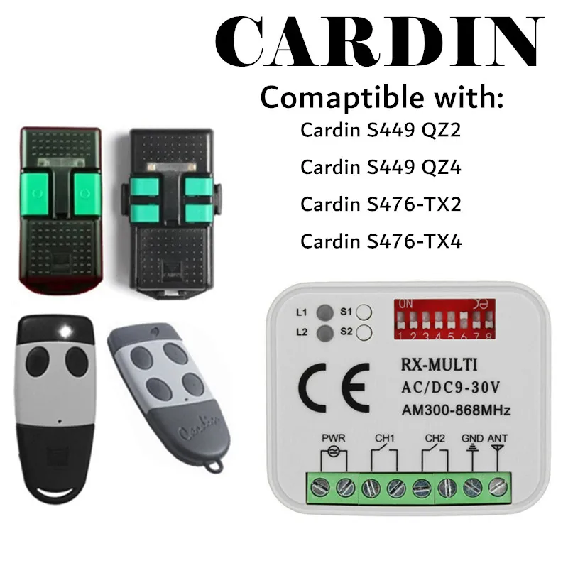 433.92 MHz 433MHz sprejemnik za Cardin S449 Rolling Code Cardin S476 Omejeno kodo Daljinskega upravljalnika za CARDIN garažna vrata vrata