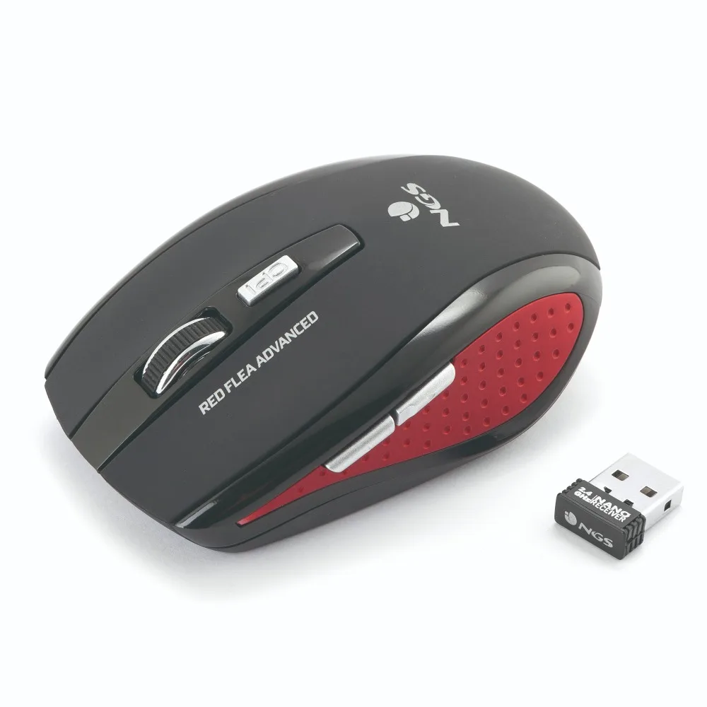 NGS - Wireless Mouse Bolh Advanced - Senzor Óptico 800/1600 dpi 2 pulsadores - Nano USB Tamaño Reducido - Especial Ambidiestros