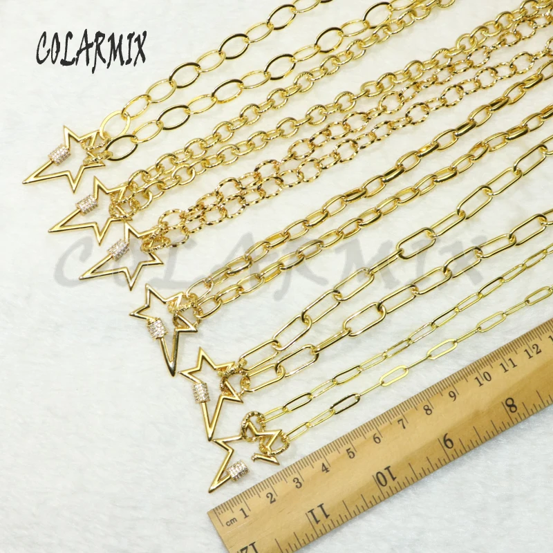 3Pcs Ročno izdelovanje nakita Spirala star Zaponko ogrlica zlato ogrlico, obesek, Zlata Barva nakit Verige ogrlica 50585
