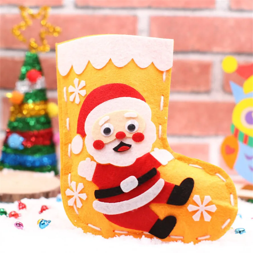 4PCS Božični Okraski Nogavice DIY Umetnostne Obrti Igrače Za Otroke, Otroška Novo Leto Okraski za Dom Drevo Snežaka Nogavice Darila