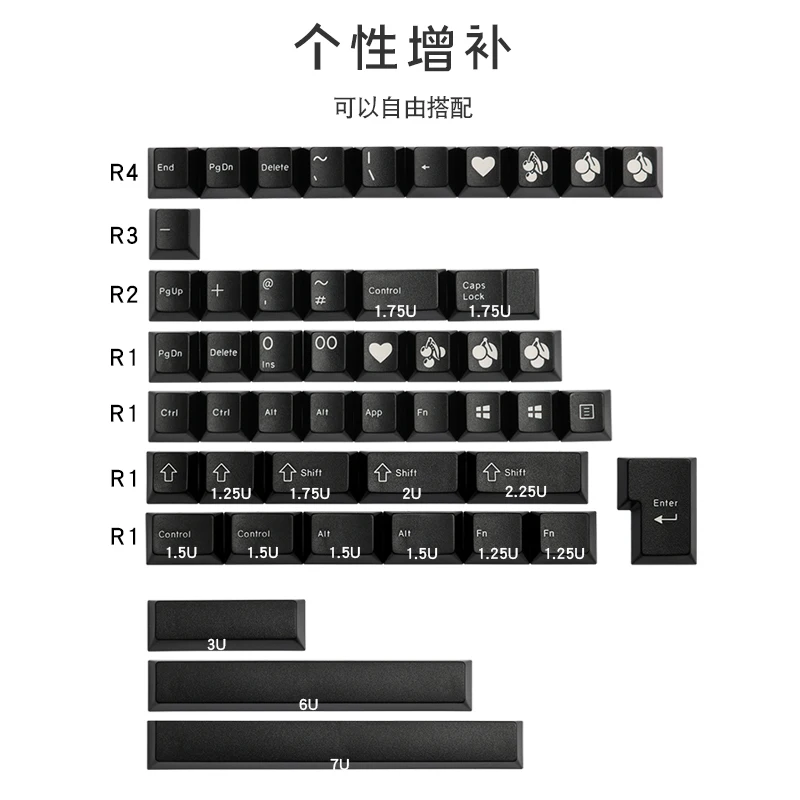 153 tipke/set enjoypbt črne barve keycap ABS dvojni strel mehanska tipkovnica tipka caps za MX stikalo Češnja profil