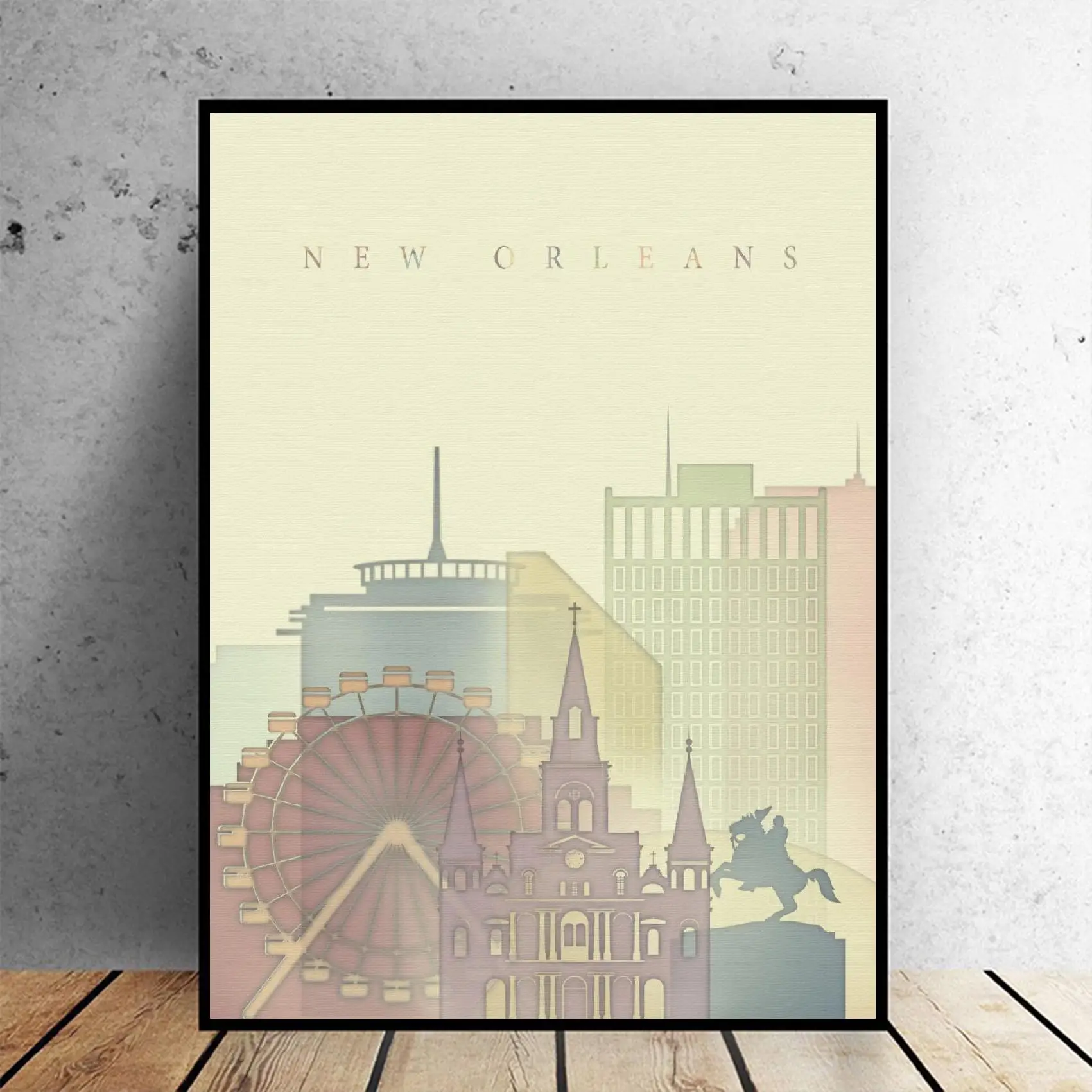 New Orleans Skyline Umetniško Platno Plakat Doma Dekoracijo Slikarstvo Brez Okvirja