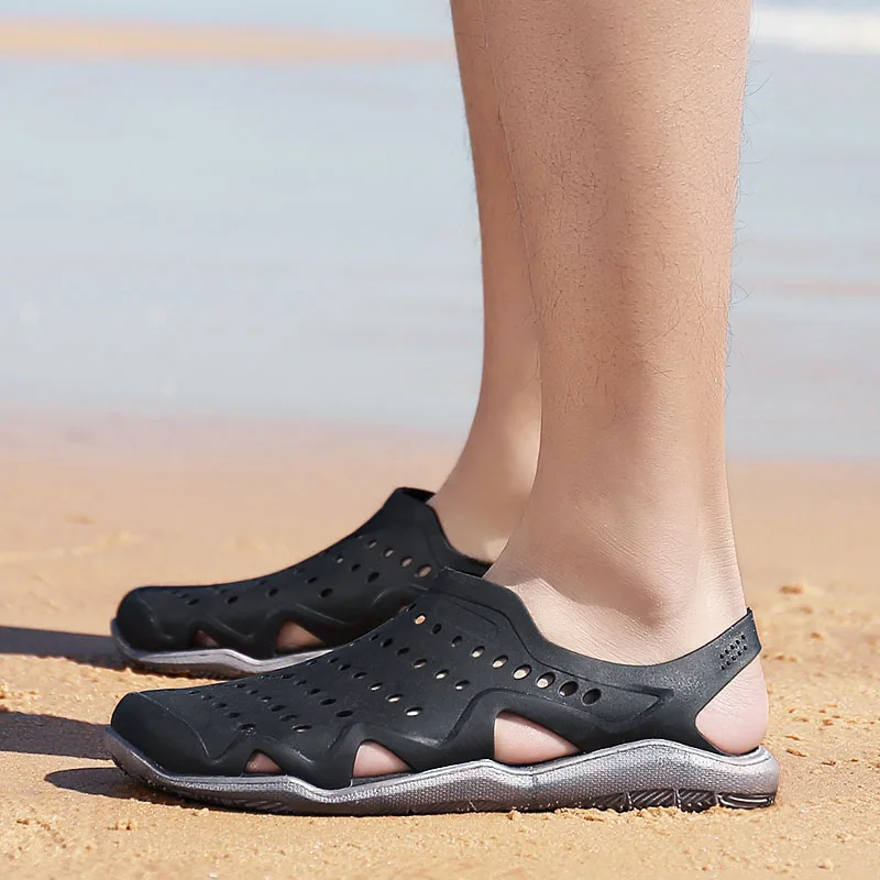 Novi Ljudje Zdrsne Na Plaži Sandali 2020 Poletje, Mens Jelly Čevlji Na Prostem Priložnostne Udobno Luknjo Čevelj Visoke Kakovosti Zapatos Par Hombre