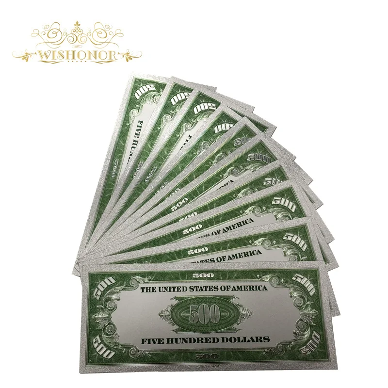 10pcs/veliko Novih Izdelkov Color 1918 je Ameriko Bankovcev za 500 Dolarjev za Zlato Bankovcev v 24k Silver Plated kot Bill Valuti Darila