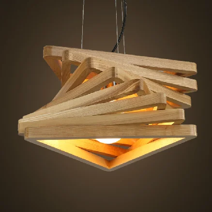 Ustvarjalno oblikovanje svetlobe spirala lesa obesek svetlega lesa dinning dvorani viseče svetilke leseno kmečko razsvetljave držalo dnevna soba