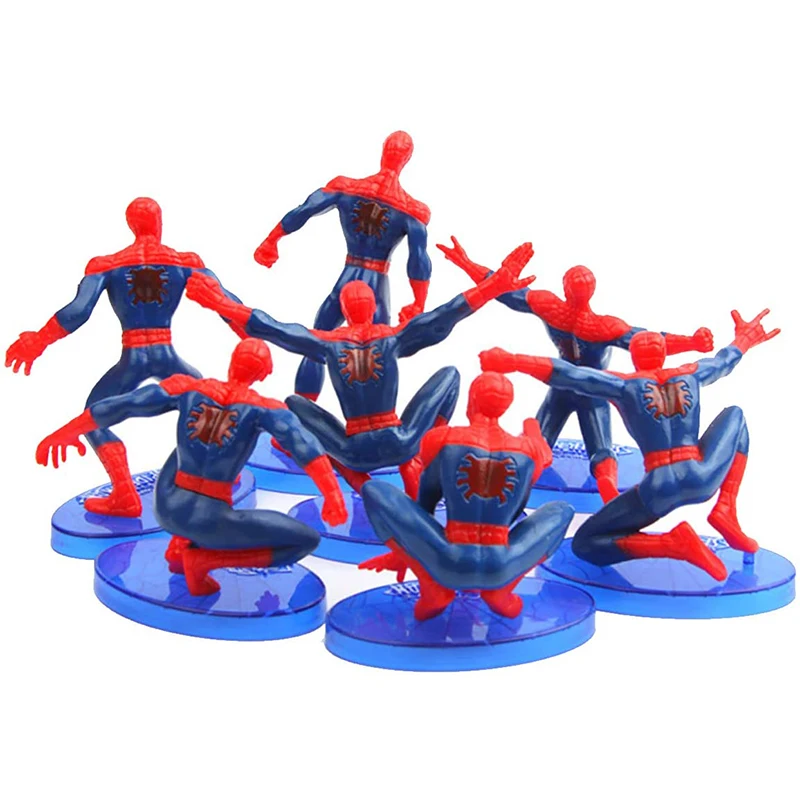 7pcs/set Spiderman superheroj PVC dejanje igrače slika spiderman temo stranki model dobave okraski otroci rojstni dan torta dekoracijo