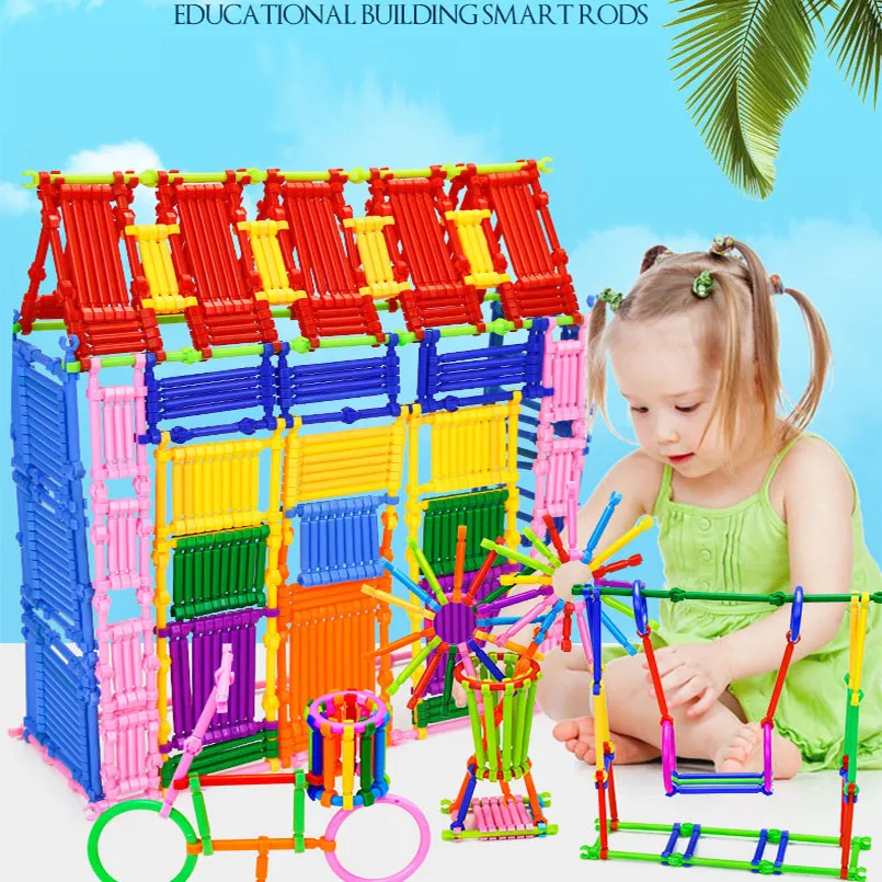 500Pcs/set Plastičnih Bloki za Gradbeništvo Igrače Nastavite Smart Čarobno Palico, Montaža Vstavljanje Blok Igrače Za Otroke Škatla za Shranjevanje