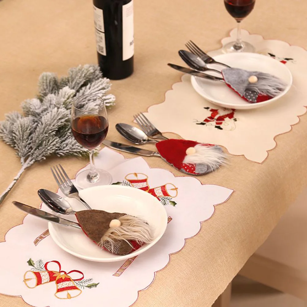 Božič Santa Brezosebna Gnome Za Jedilni Pribor Držala Vilice Vrečko Večerja Dekor Prenosni Kuhinjski Študentov Gospodinjski Servis Vrečko
