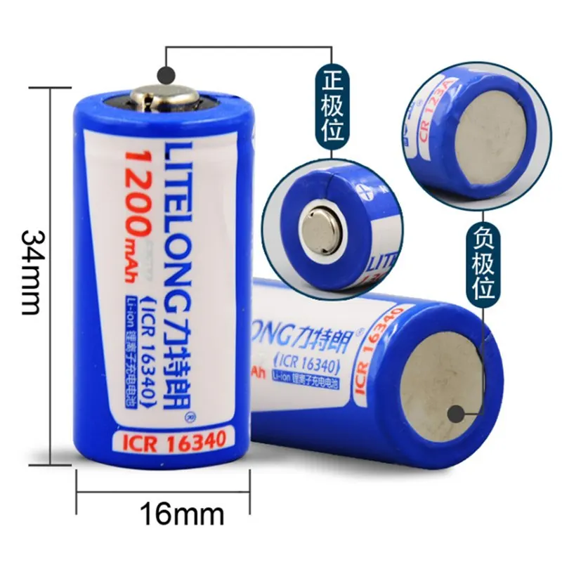 10pcs/veliko High power 3,7 V 1200mAh ICR16340 baterija za polnjenje zaščita ICR16340 litij-ionska akumulatorska litijeva baterija